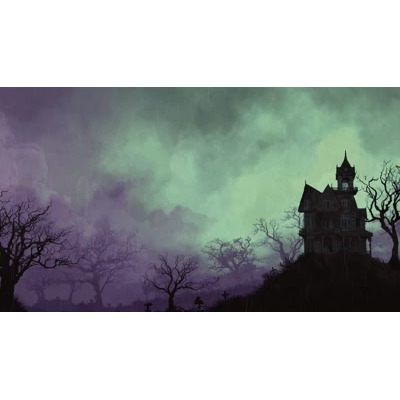 Haunted House Video Background motion graphic preview.