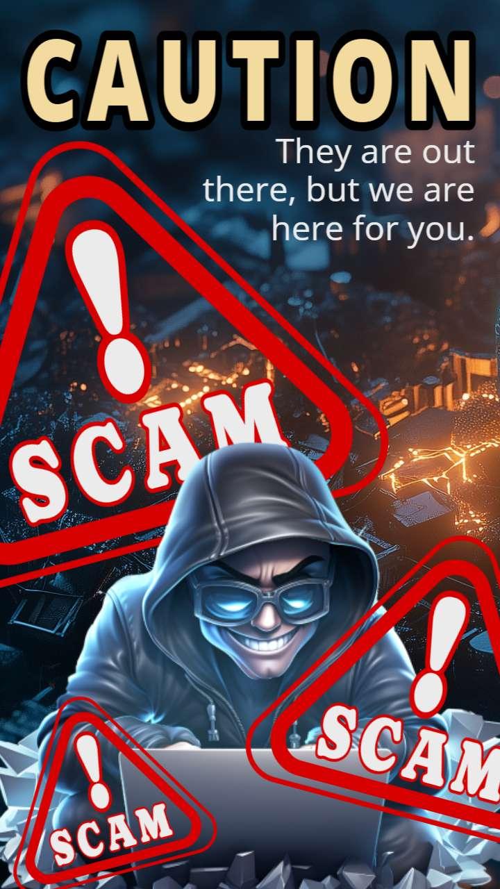 Caution Scam Warning Video Background motion graphic preview.